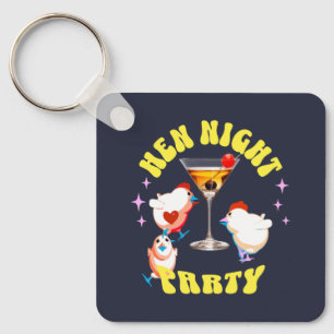 Llavero Fiesta Nocturna de Gallinas Divertidas Gallina Div