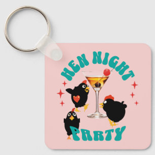 Llavero Fiesta Nocturna de Gallinas Divertidas Gallina Div