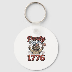 Llavero Fiesta Patriótica de Perros Como Si Fuera 1776 Cam