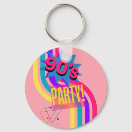 Llavero Fiesta Retro Años 90 Cumpleaños Nostálgico Rosa