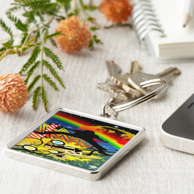 Llavero Fiesta Time2-Premium Square Keychain (Lado)