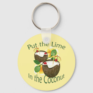 Llavero Fiesta tropical Luau Funny Coconut Drink Keychain