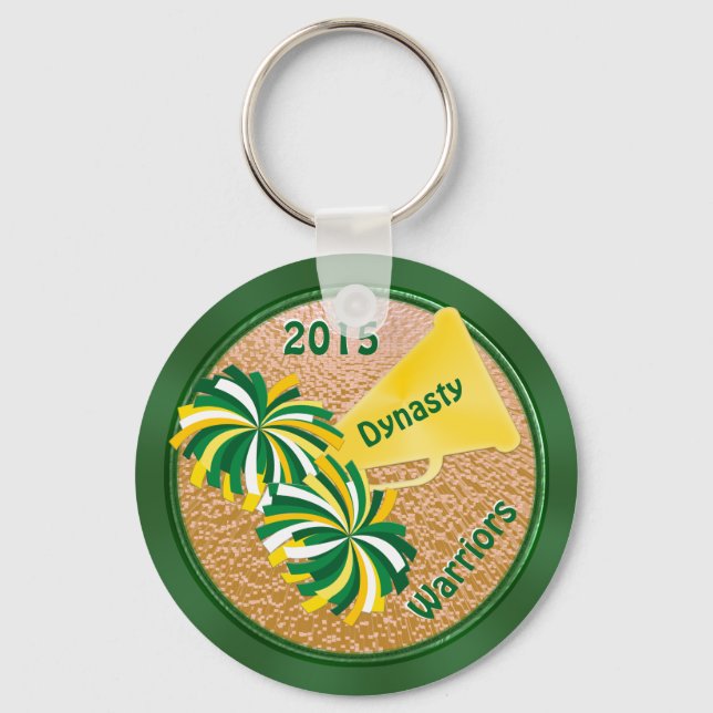Llavero Fiestas de ideas de promotores verdes y del oro (Anverso)
