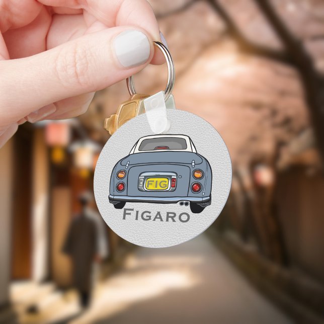Llavero Figaración Cute Lapis Grises Figaro Keychain (Add your name and initials to this cute lapis grey figaro car keychain.)