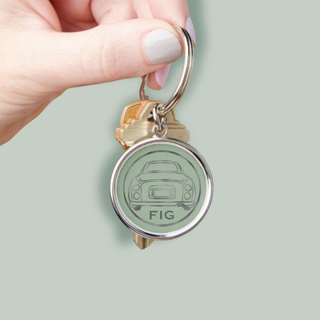 Llavero Figaración Monograma Plata Figaro Coche Verde (Add your initials! Perfect for your green figaro car keys)