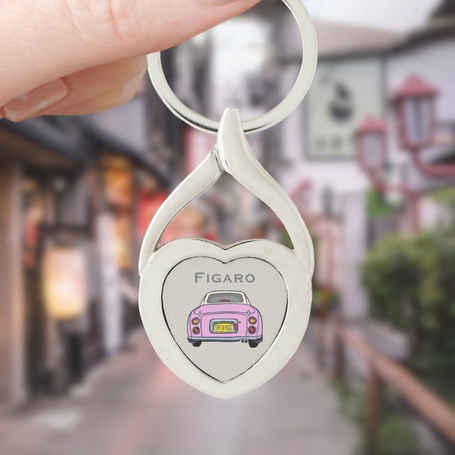 Llavero Figaraciones Coche Figaro Rosa Monograma Plata Cor (For your figaro car keys. Just add your name and initials)