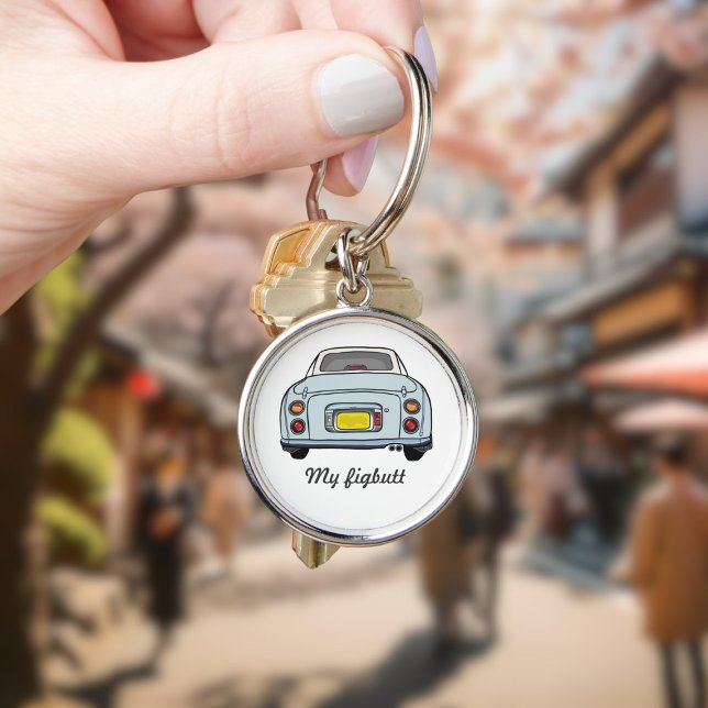 Llavero Figaraciones Cute Pale Aqua Blue Figaro Keychain (Cute pale aqua figaro car keychain with space for your name)