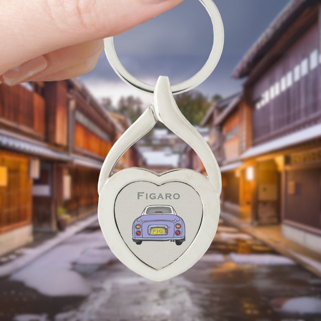 Llavero Figarations Lilac Figaro Car Monograma Silver Hear (For your figaro car keys. Just add your name and initials)