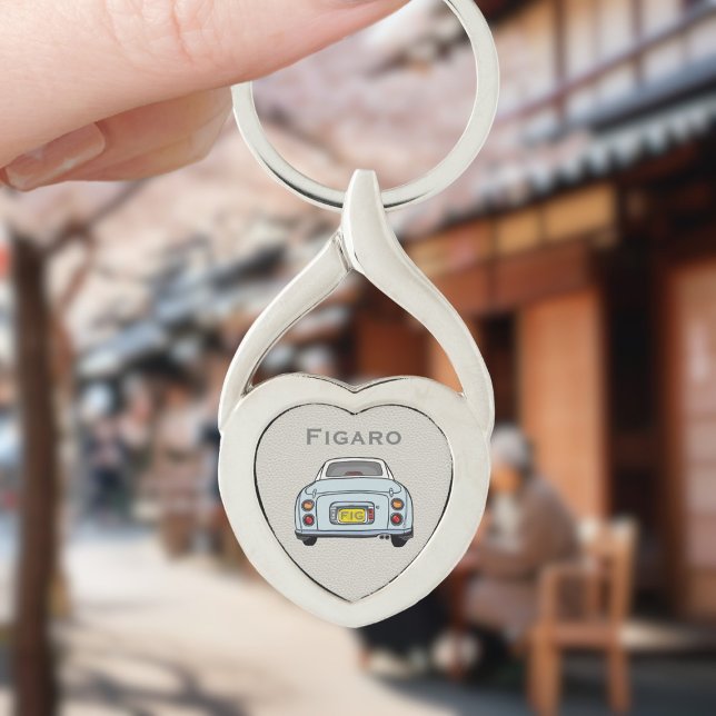 Llavero Figarations Pale Aqua Figaro Car Silver Heart (For your figaro car keys. Just add your name and initials)