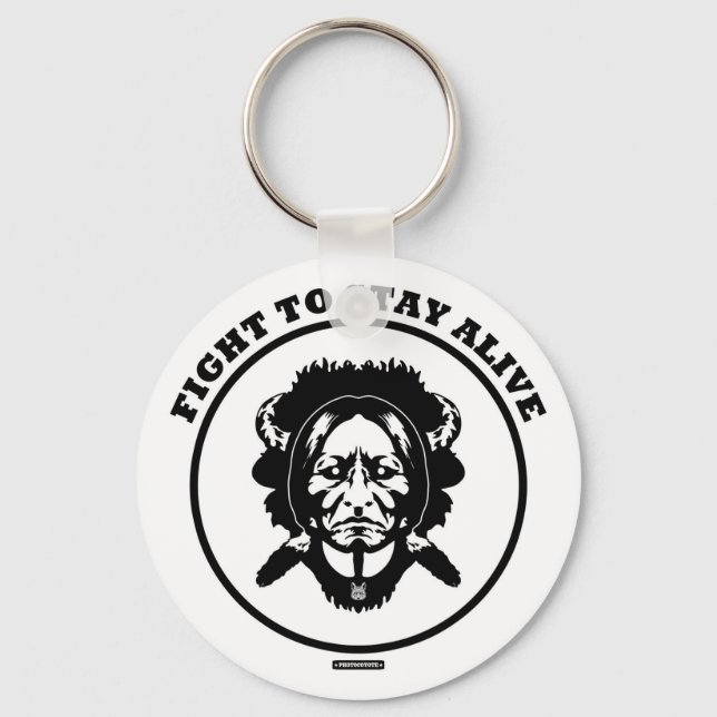 Llavero "Fight to STAY ALIVE" 2.25" button keychain (Anverso)