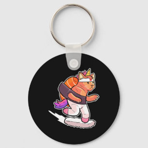 Llavero Figura de Anime de Gato de Sushi Surfista Unicorni