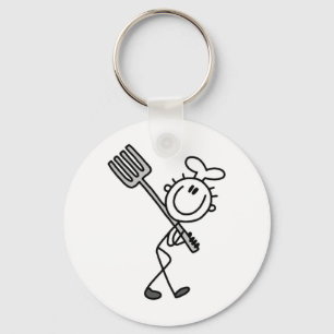 Llavero Figura de palitos de chef con tenedor