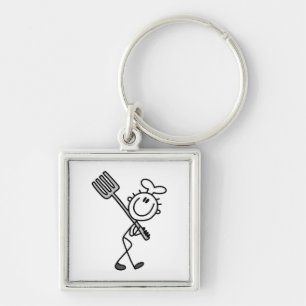 Llavero Figura de palitos de chef con tenedor