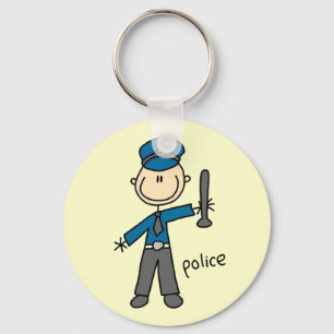 Llavero Figura de palitos de oficial de policía