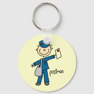 Llavero Figura de palo de trabajador postal