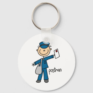 Llavero Figura de palo de trabajador postal