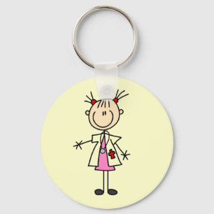 Llavero Figura femenina del palillo del médico