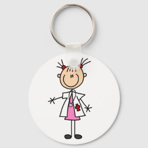 Llavero Figura femenina del palillo del médico