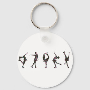 Llavero Figura patinadores, rosa, modelo gris