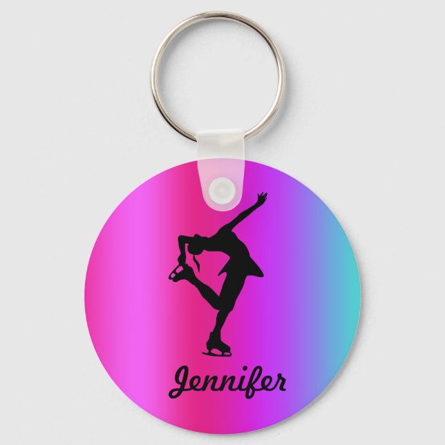 Llavero Figure Skater Name Key Chain (Pink, Purple, Blue) (Anverso)