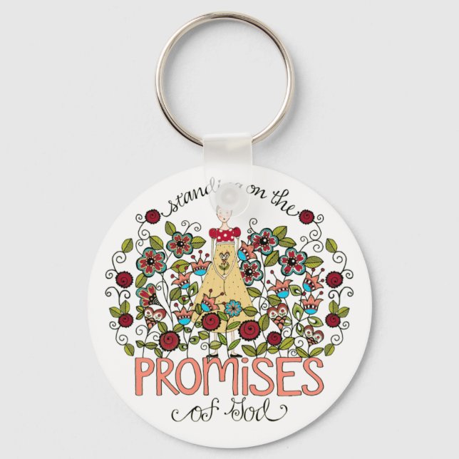 Llavero Fijarse en la cadena de claves de promesas de Dios (Anverso)