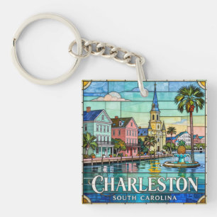 Llavero Fila de Arcoíris de Charleston Paisaje urbano 🌺