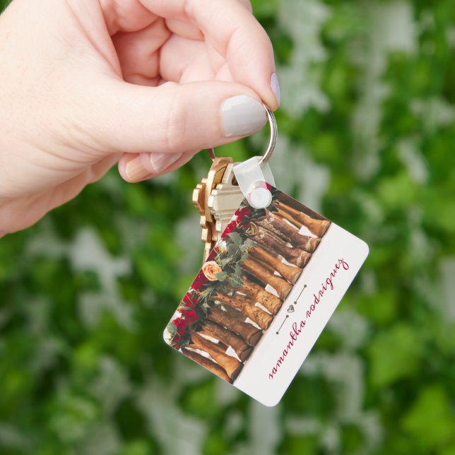 Llavero Fila de botas con flores (Mano)