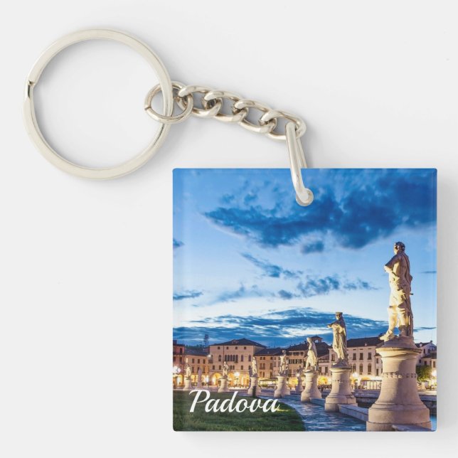 Llavero Fila de estatuas iluminadas en Padova (Frente)