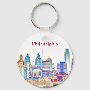 Llavero Filadelfia Color Sketch Keychain