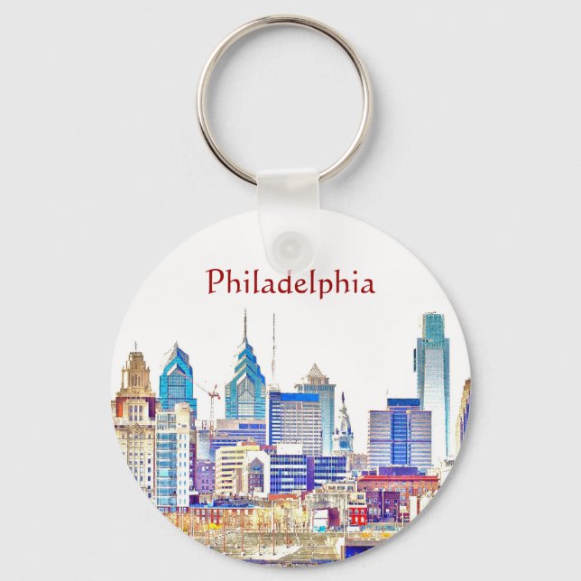 Llavero Filadelfia Color Sketch Keychain (Anverso)