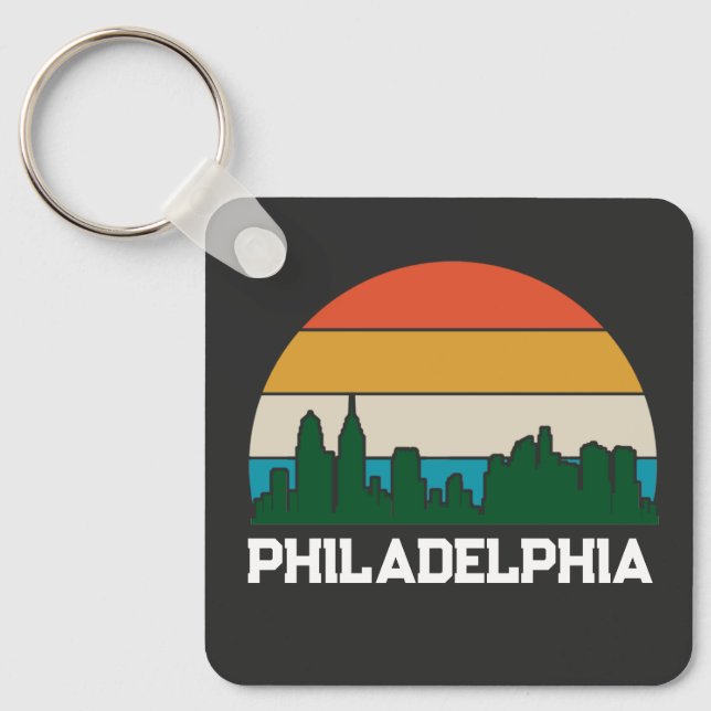 Llavero Filadelfia Vintage City Sunset Keychain (Anverso)