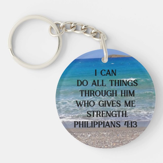Llavero Filipinas 4:13 Verso De Biblia Personalizado En Un (Frente)