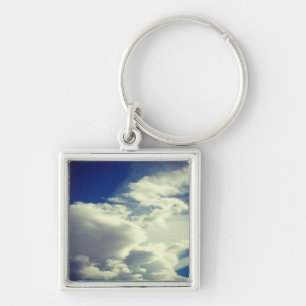 Llavero Filtro Antiguo Paisaje de Nubes Foto Cuadrada