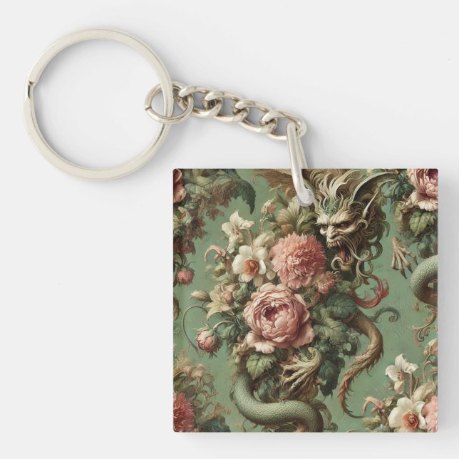 Llavero Finería de Drac - Pillow floral gótica del dragón (Frente)