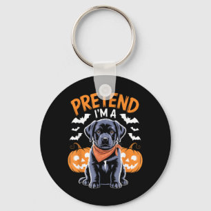 Llavero Finge que soy un perro labrador negro de Halloween
