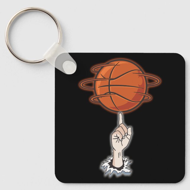 Llavero Finger Spin Basketball Jugador Entrenando trucos B (Anverso)