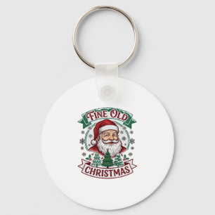 Llavero Fino viejo Santa Claus de Navidad árboles copos de