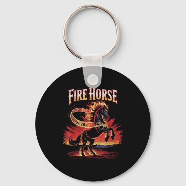 Llavero Fire Horse 2026 Zodiac Art Chinese New Year  (Anverso)