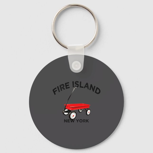Llavero Fire Island Large Version Red Wagon Long Island Ny (Anverso)