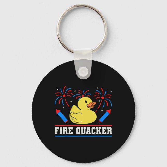 Llavero Fire Quacker Rubber Duck 4 De Julio (Anverso)