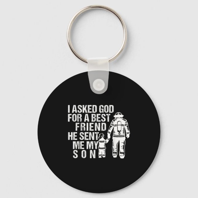 Llavero Firefighter Dad Son Quote New Daddy Fireman Dad Fa (Anverso)