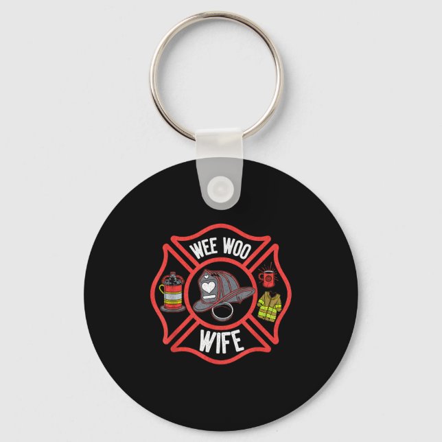 Llavero Firefighter Wife Uniform Fireman Fire Department  (Anverso)