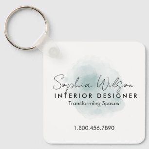 Llavero Firma de Acuarela Profesional y Elegante para Nego