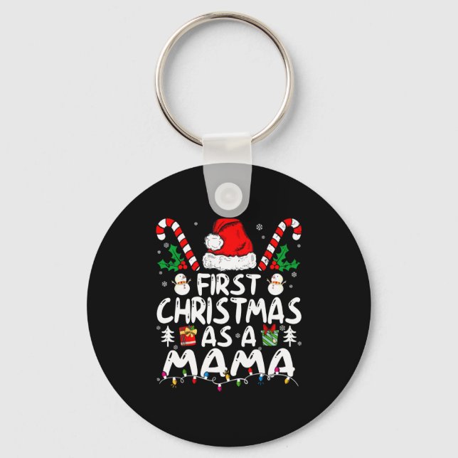 Llavero First Christmas As A Mama New Mama Long Sleeve  (Anverso)