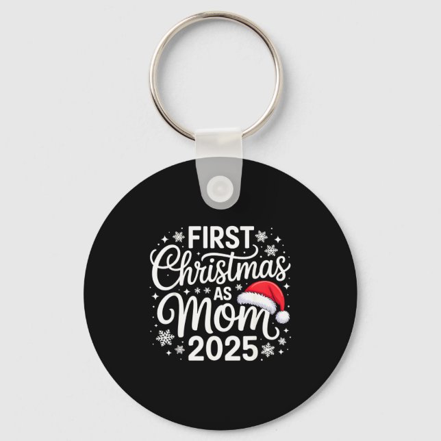 Llavero First Christmas As Mom 2025 Snowflake Xmas Family  (Anverso)