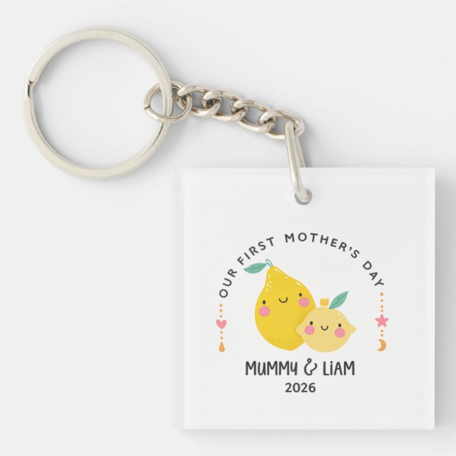 Llavero First Mother’s Day 2026 Cute Lemon Mom & Baby  (Frente)