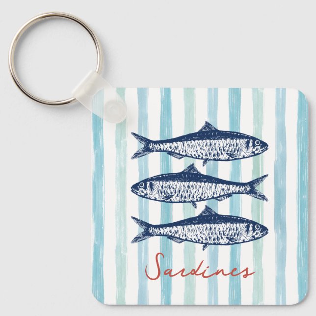 Llavero Fisherman Aesthetic Sardines Stripes (Anverso)