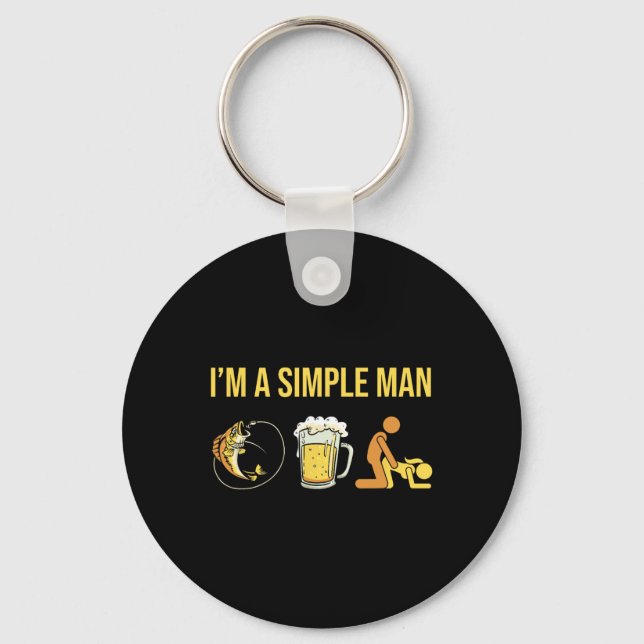 Llavero Fisherman - Angler Angling Fishing Im A Simple Man (Anverso)