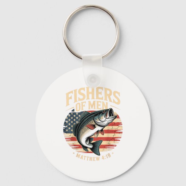 Llavero Fishers Of Men Matthew 4 19 American Flag B  (Anverso)