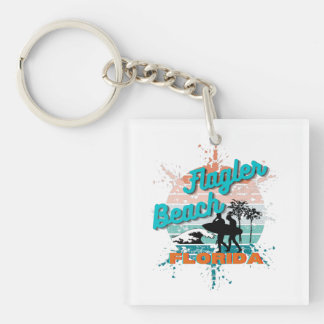 Llavero Flagler Beach Florida Vintage Retro Sunset